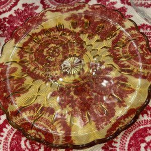 10" Amber Yellow Glass Platter - Fairfield by Anchor Hocking
